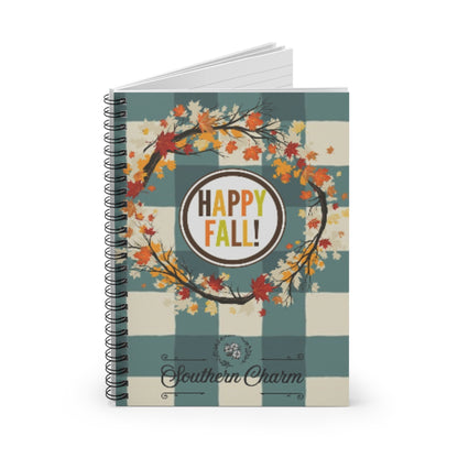 "Happy Fall" Spiral Notebook - Ruled Line