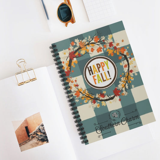 "Happy Fall" Spiral Notebook - Ruled Line